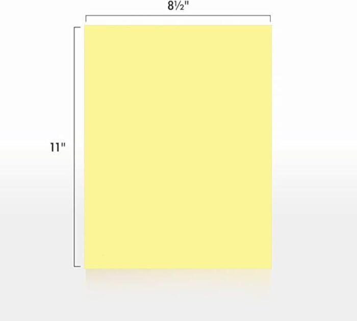 Colored Copy Paper, 20 LB (75 GSM) 8.5 X 11, 500 Sheets (Canary)