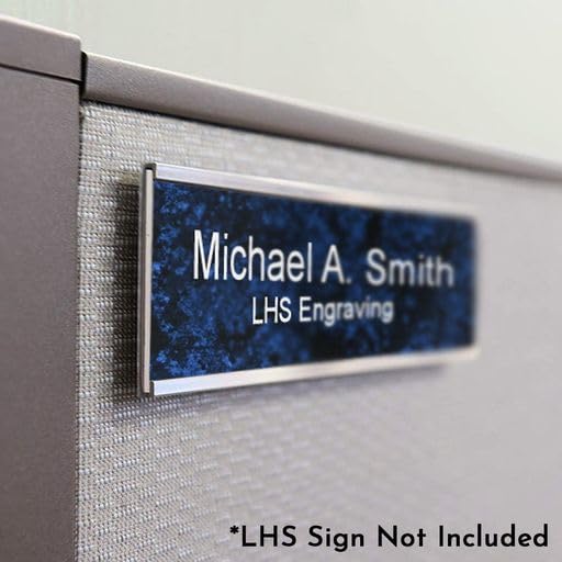 Executive Wall Nameplate Sign Holder Rose Gold Aluminum Fits 2x12 Plastic Office Door Name Plate or Cubicle Option| Made in USA