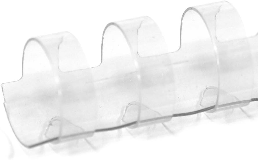 TruBind 14mm (9/16 in.) Comb Binding Spines | 11 in. Length for Letter Size or Smaller Projects | Standard 19-Ring Rectangular Holes | Clear | 105 Sheet Binding Capacity | 100 Pack