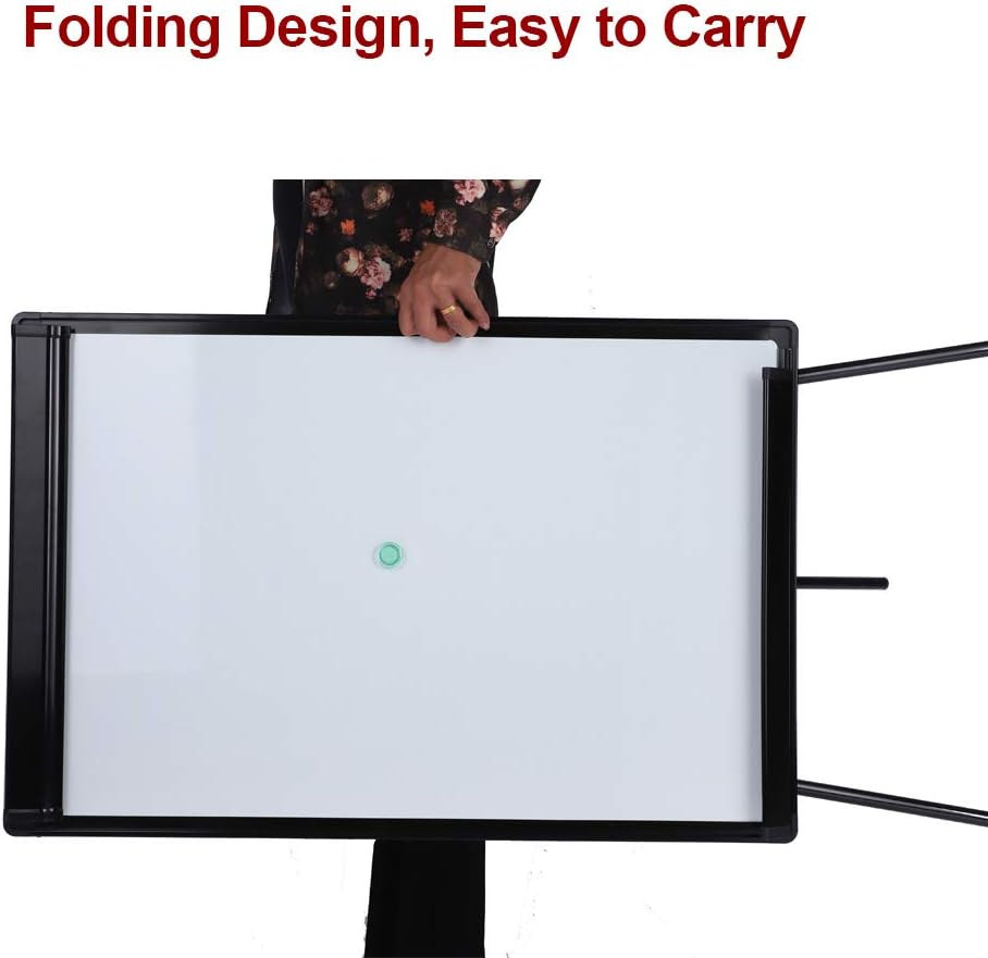 Dry Erase Easel 36" x 24", Height Adjustable Magnetic White Easel Board with Tripod Stand, Office Presentation Board with 25 Sheets Flipchart Pad, Magnets & Eraser, Black
