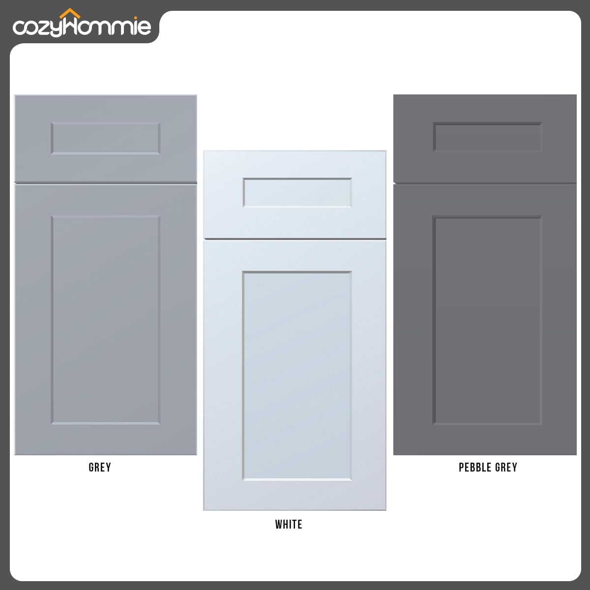 Shaker Style Grey RTA Base Drawer Cabinet by Solid Wood for Kitchen, Bathroom, Bedroom or Office with 3 Drawers and Soft Close(18" W x 24" Depth x 34-1/2" H)