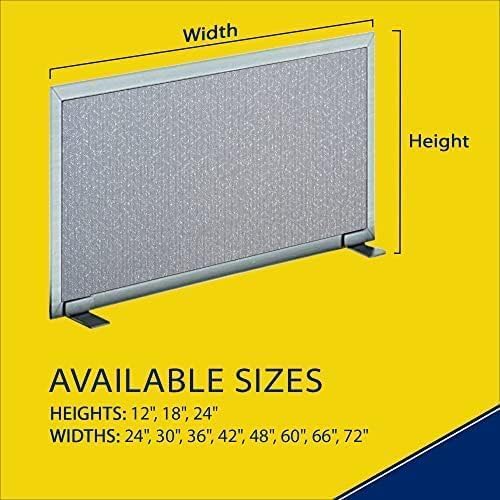 OBEX Acoustical Free Standing Privacy Screen, Cubicle Accessories Desk Privacy Panel, Desk Dividers for Office, Office Furniture Partitions Portable Sound Proof Dividers, 18" x 36", Overcast