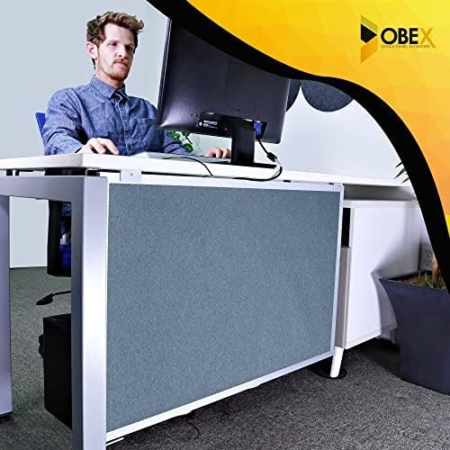 OBEX Acoustic Table Mounted Modesty Desk Privacy & Sound Absorbing Panel for Office Cubicles, 24" x 42", Twilight