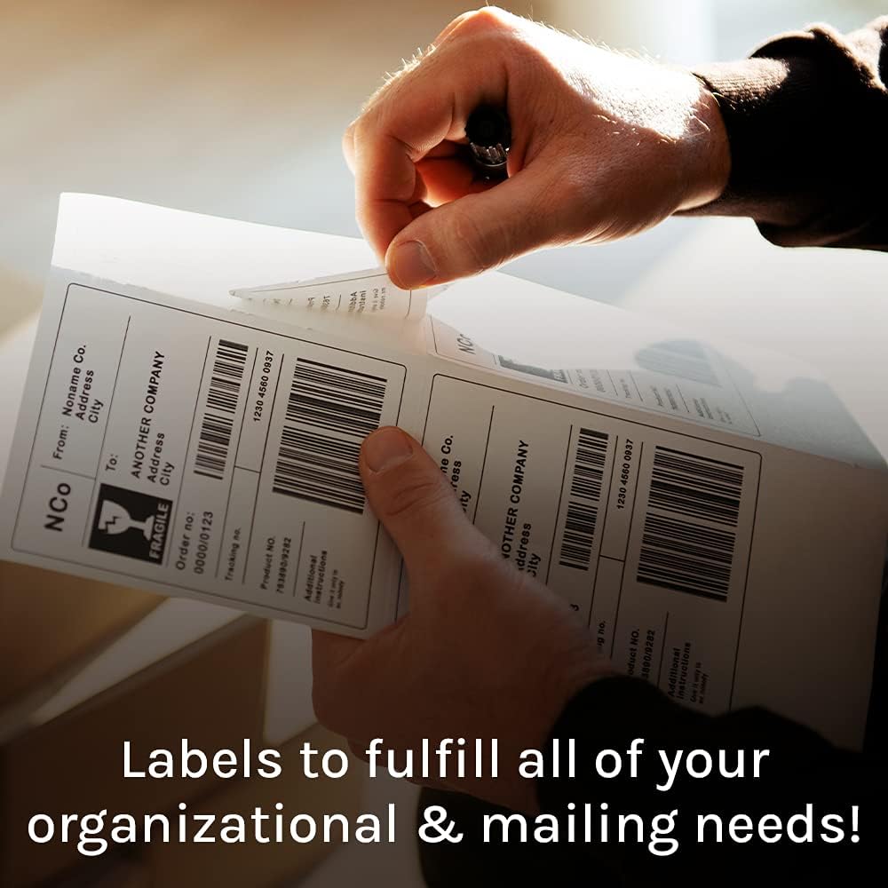 Premium Label Supply White Sticker Address Labels – 2" x 4" – Laser/Inkjet Compatible – (10 per Sheet), 500 Sheets – 5,000 Total Adhesive Labels
