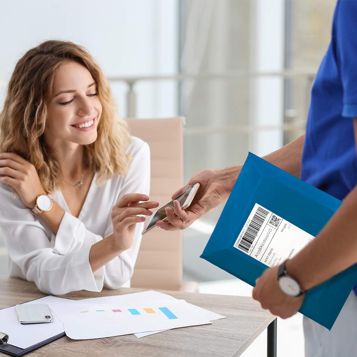 UCGOU Poly Mailers 14.5x19 Inch Navy Blue 100 Pack Large Shipping Bags #7 Strong Thick Mailing Envelopes Self Sealing Adhesive Waterproof and Tear Proof Boutique Packaging Postal for Clothing