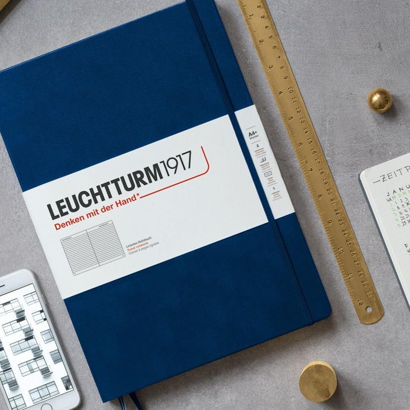 LEUCHTTURM1917 - Notebook Hardcover Medium A5-251 Numbered Pages for Writing and Journaling (Red, Squared)