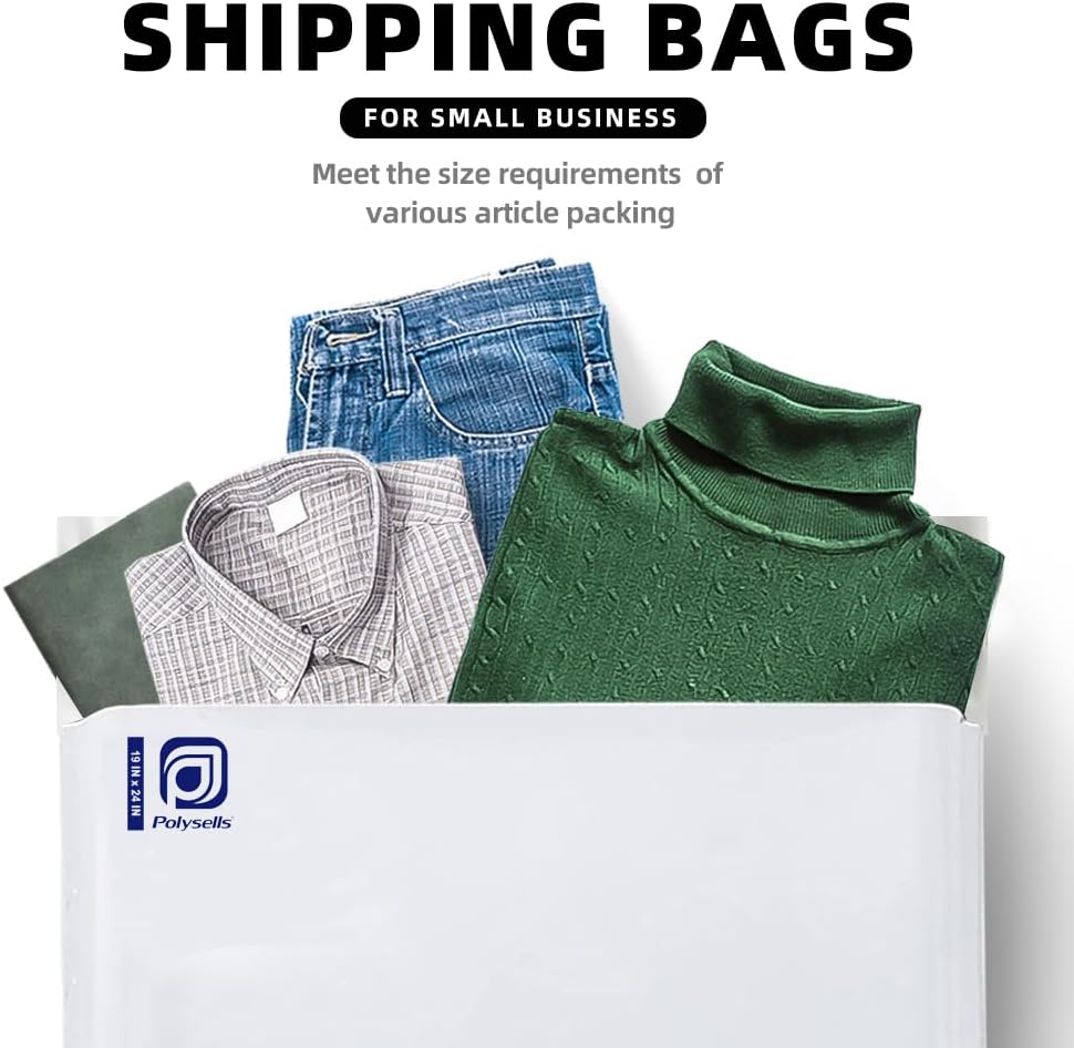 POLYSELLS 25 pcs 24x24 Inches White Poly Mailers Shipping Envelopes, Strong Adhesive Sealing, Waterproof, and Tear-resistant Postal Mailing Bags for Clothing, Books, and Accessories