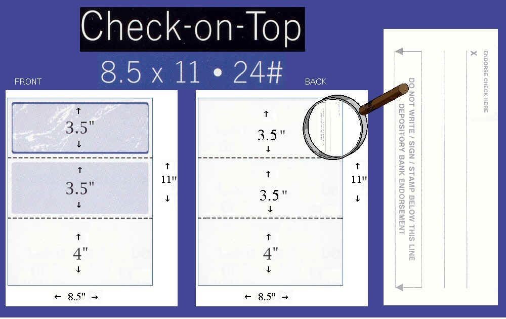 Compuchecks Check on Top Blank Check Paper - 500 Pack, Quick-Books & Laser Printer Compatible - Security Business Checks with Voucher - 8.5" x 11" Gold Pinstripe