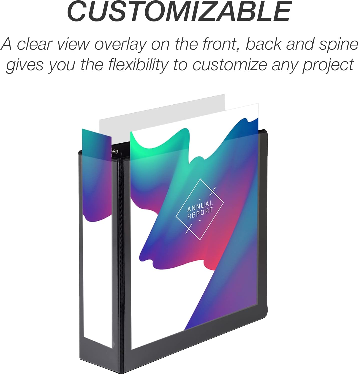 Samsill 3 Inch 3 Ring Binder, Made in USA, Economy Round Ring, Clear View Cover, 550 Sheet Capacity - for School, Home, Office - Charcoal Black