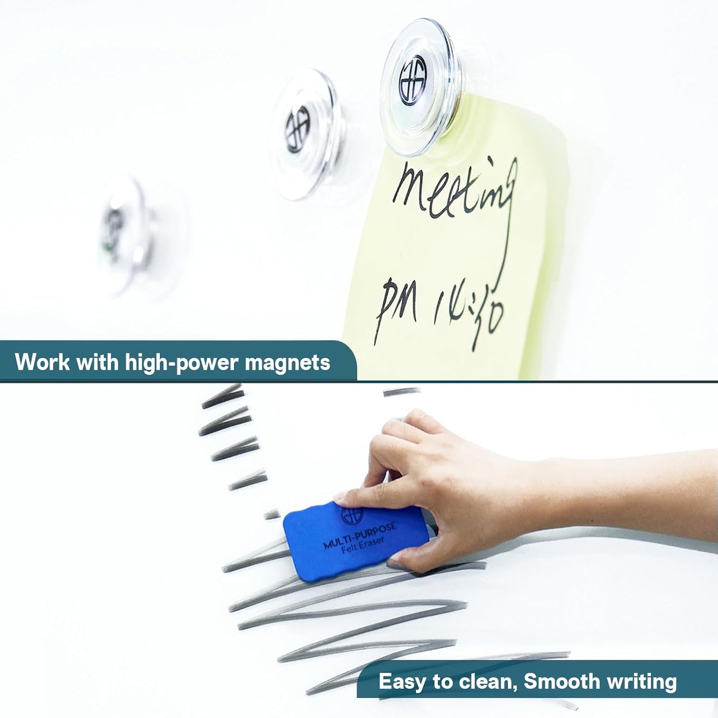 J&J worldwide Glass Whiteboard, Magnetic Brilliance White Dry Erase Board 36" x 60" Invisible Mount, Includes Markers, Marker Tray, Eraser for Wall, Office, Home, School