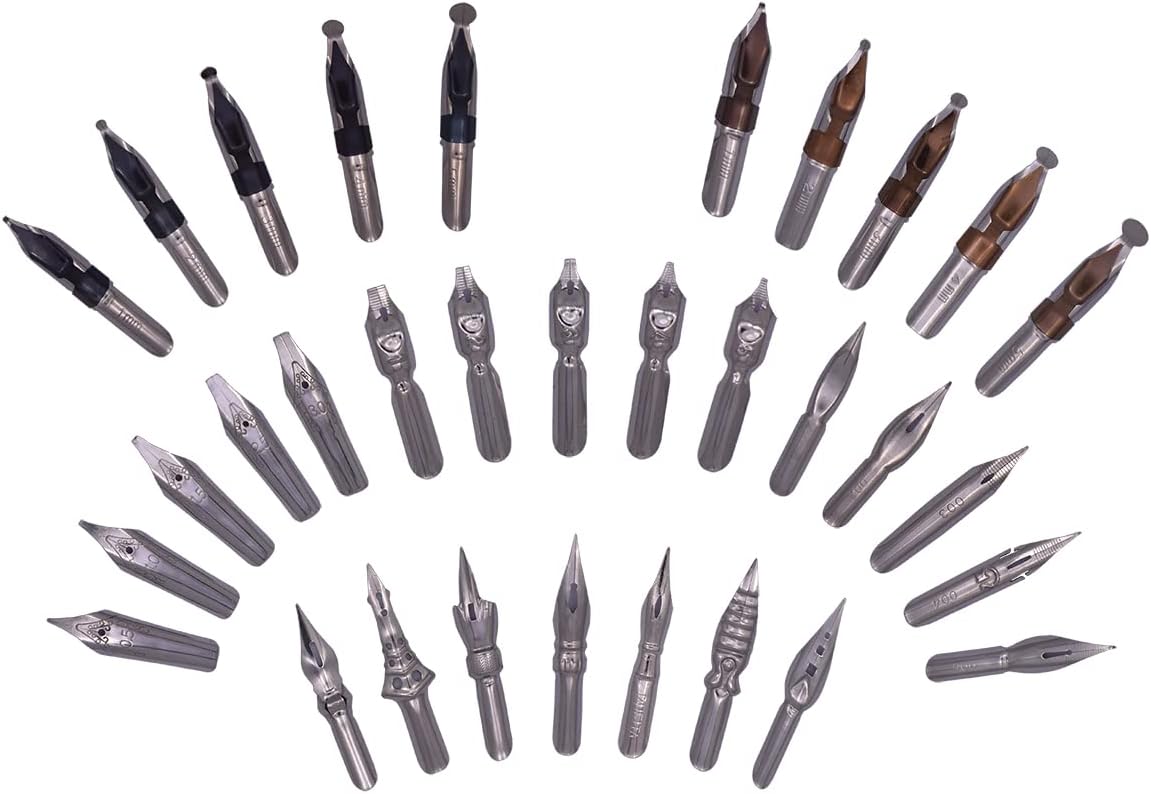 Gullor Resin Dip Pen Handcrafted Calligraphy Set with 33 Nibs for Art, Signatures, Drawing, Caligraphy Kits for Beginners (Green)