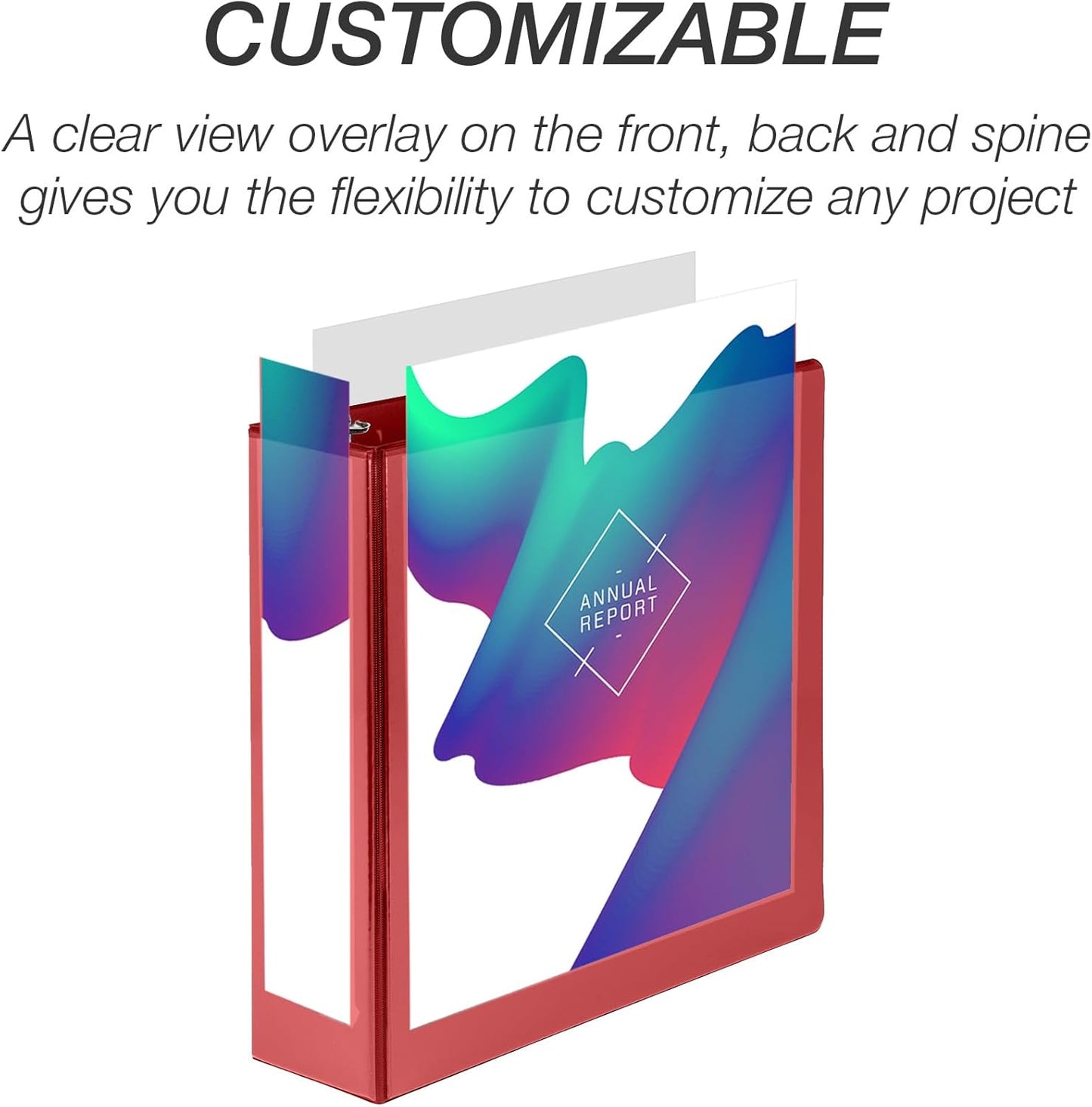 Samsill 3 Inch 3 Ring Binders, Made in USA, Economy Round Ring, Clear View Cover, 550 Sheet Capacity - for School, Home, Office - Red, 12 Pack