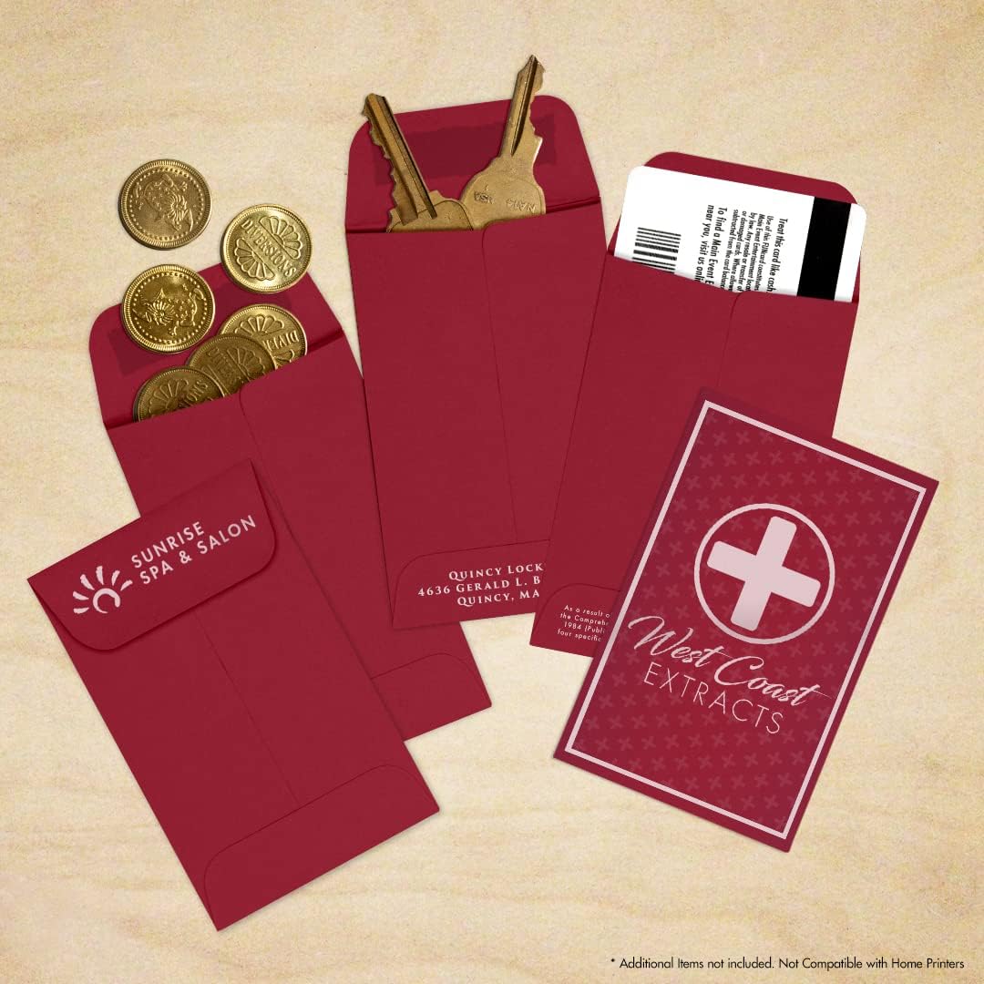 LUXPaper #1 Coin Envelopes | 2 1/4" x 3 1/2" | Garnet Red | 80lb. Text | 50 Qty