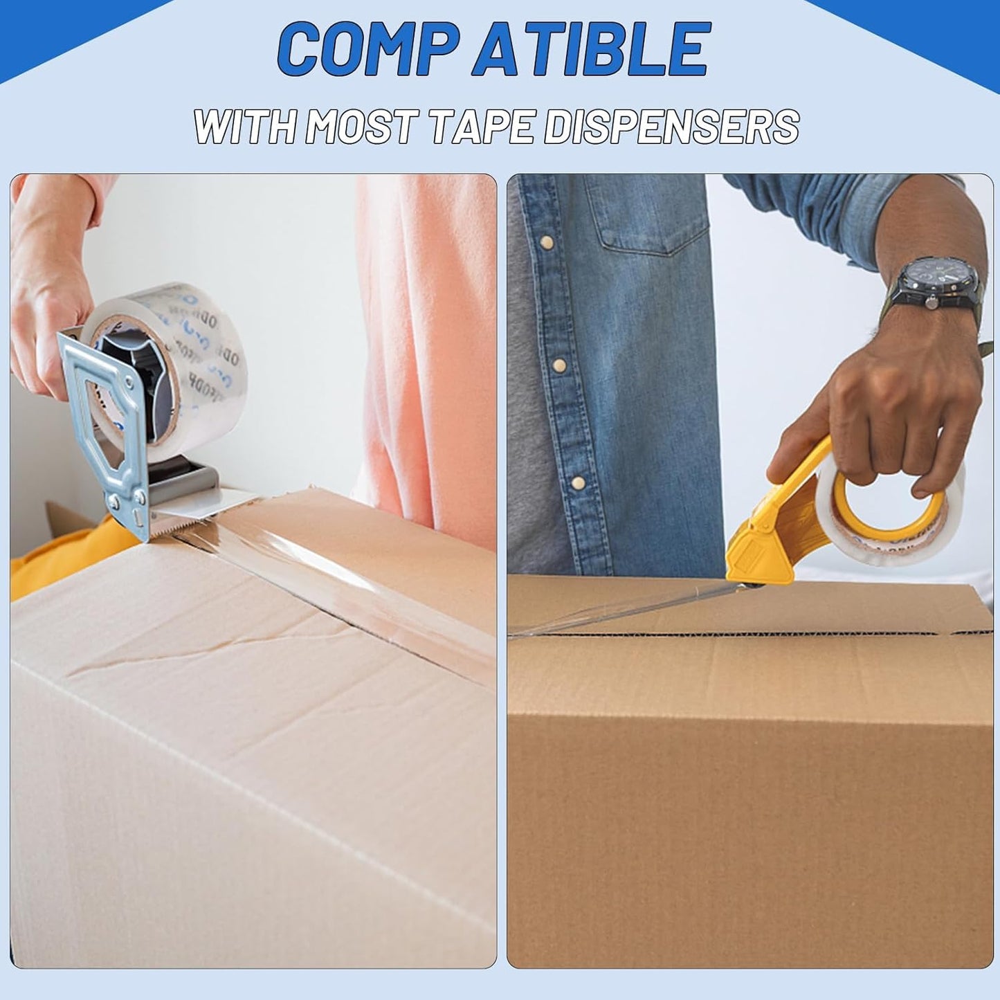 24 Rolls Clear Packaging Tape Bulk, 3" X 55 yd Shipping Tape Bulk, Total 1320 Yards, 2.7 mil, 3" Core, Heavy Duty Packing Tape Refills for Moving Boxes, Package, Mailing