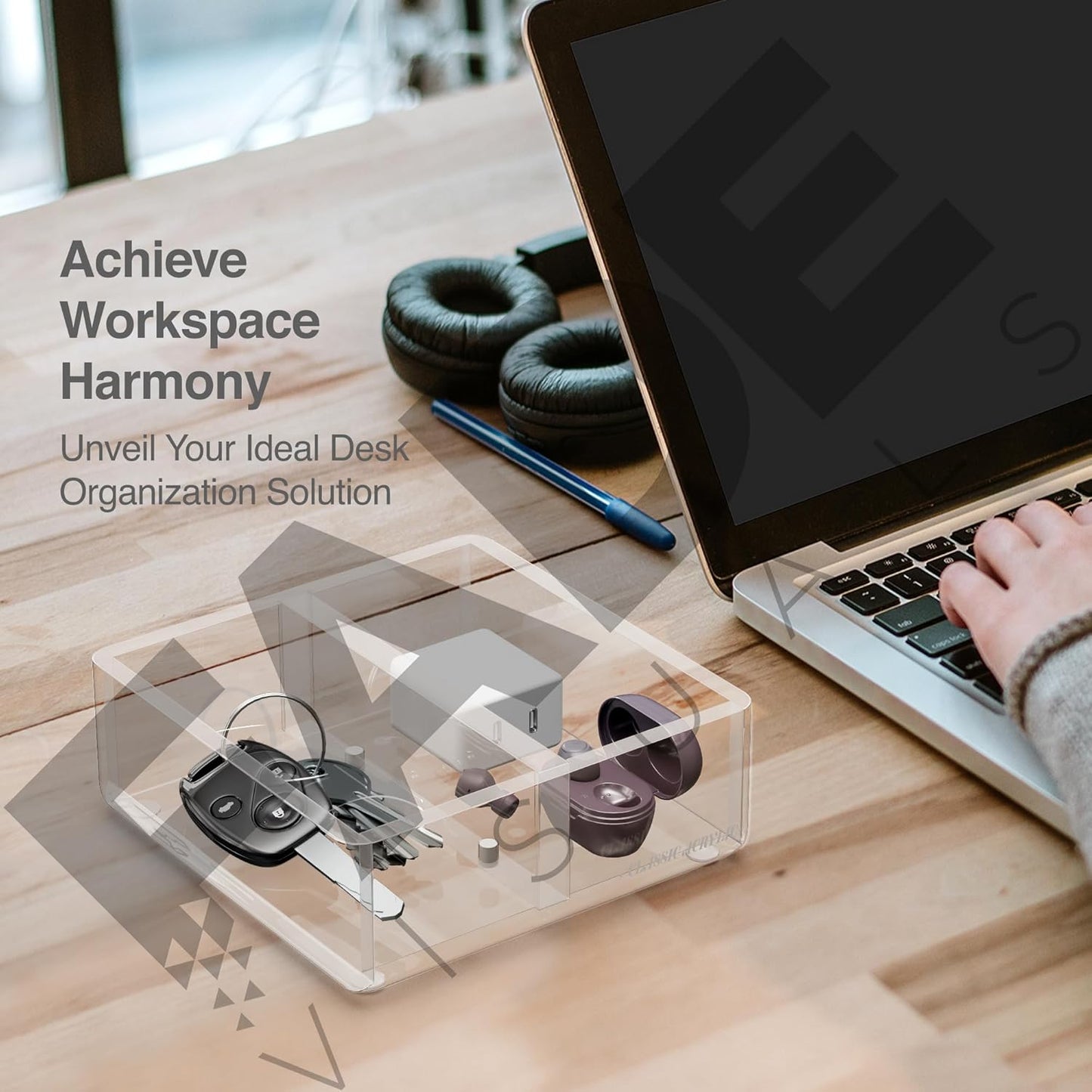 Paper Clip Holder w/Adjustable Compartment Includes Premium Gift Box. Great Gift for Christmas. Durable & Stylish Desk Organizer for Office Supplies & Sticky Note/Post it Note Holder.