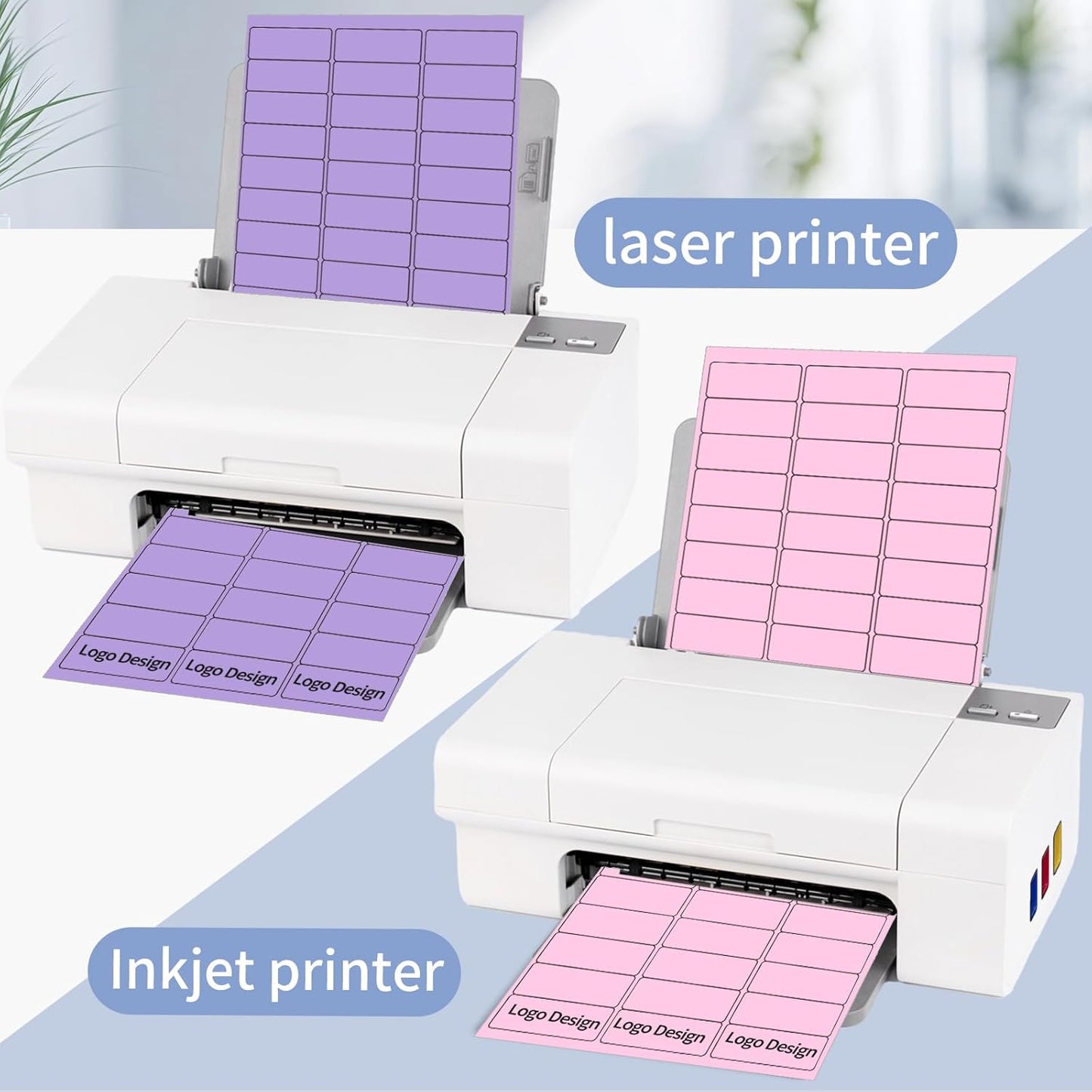 8-1/2 x 11 Neon Color High Light Labels for Laser & Inkjet Printer, Strong Adhesive (Orange, 1" x 2-5/8" - 30 Per Page | 600 Labels)