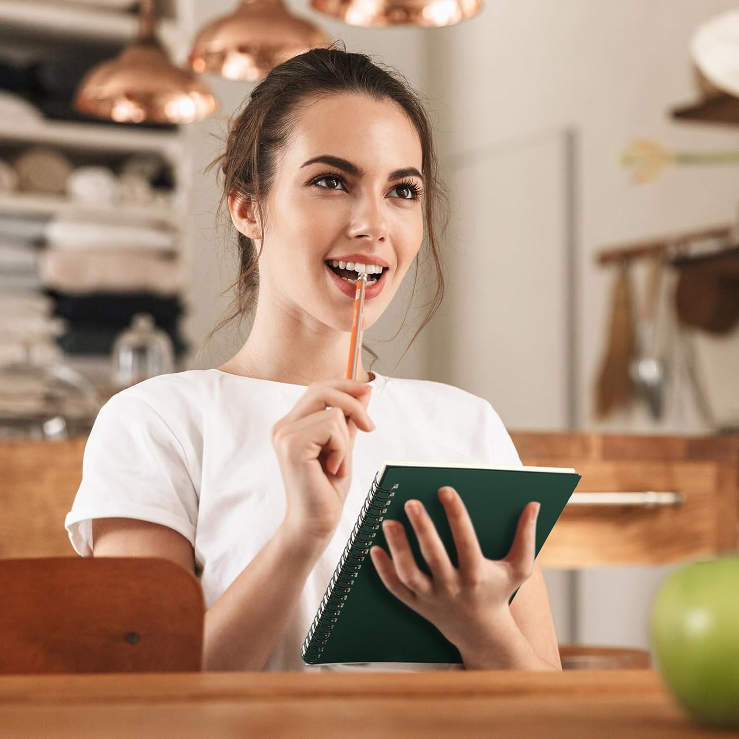 Yahenda Spiral Notebook Bulk A5 Journal Lined 8.3'' x 5.5'' Writing Composition Paper Small Notepad Subject Notebook for Students Office Business Back to School Supplies(Deep Green,54 Pcs)