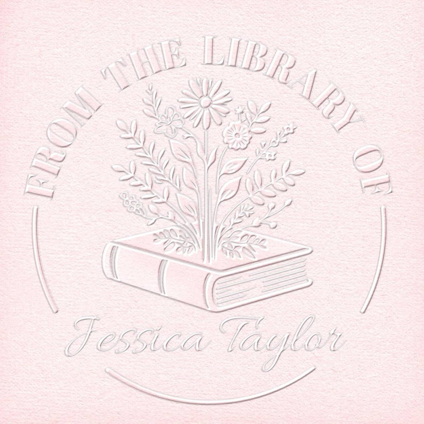 HDSD Custom Book Embosser - Personalized Book Embosser with Your Message or Design - A Unique Gift for Writers, Book Lovers, Book Clubs & Book Collectors (Flowers and Text)