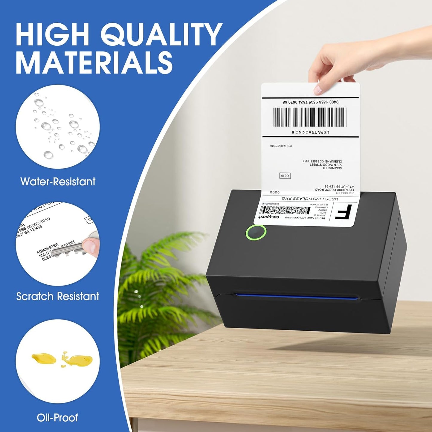 MaxGear 4" x 6" Direct Thermal Labels, 4000 Fanfold Labels, for Shipping & Mailing, Perforated White, Commercial Grade with Permanent Adhesive, Compatible with Most Thermal Printers,8 Stack
