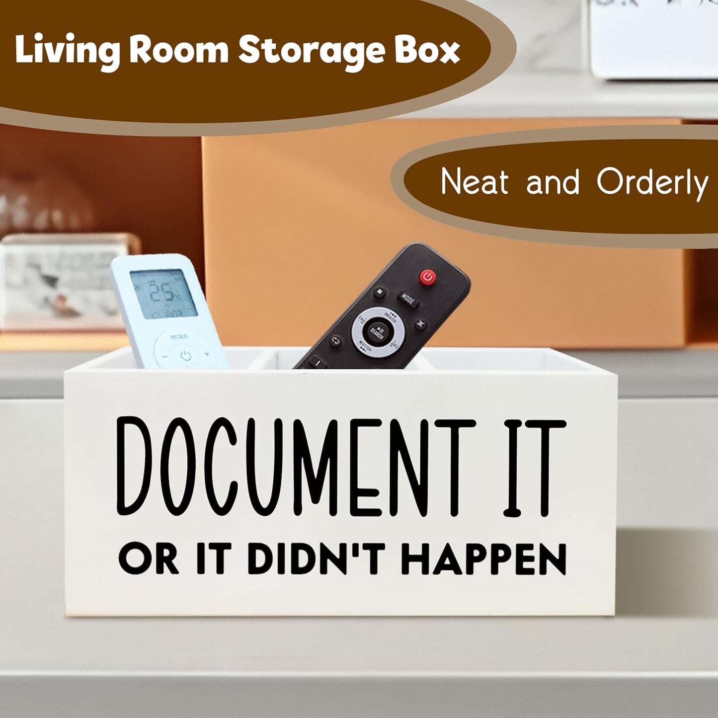 Funny Pen Holder for Desk, HR Human Resource Office Decor, Office Humor Gifts for Coworkers, Document It or It Didn't Happen Wooden Pen Pencil Holder Organizer for Desk Accessories