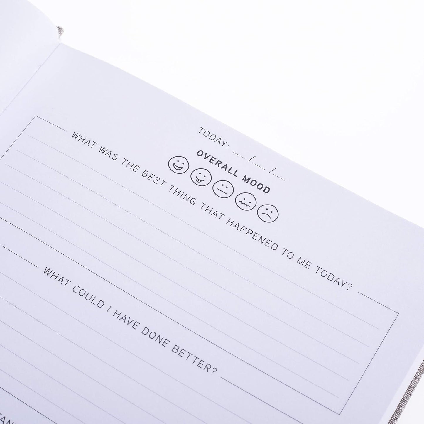 Graphique Self-Care Journal - Positive Mind - 256 Pages - Weekly Quote & Daily Fill in Interiors - Hardbound Fabric Cover - Ribbon Marker (6" x 8")