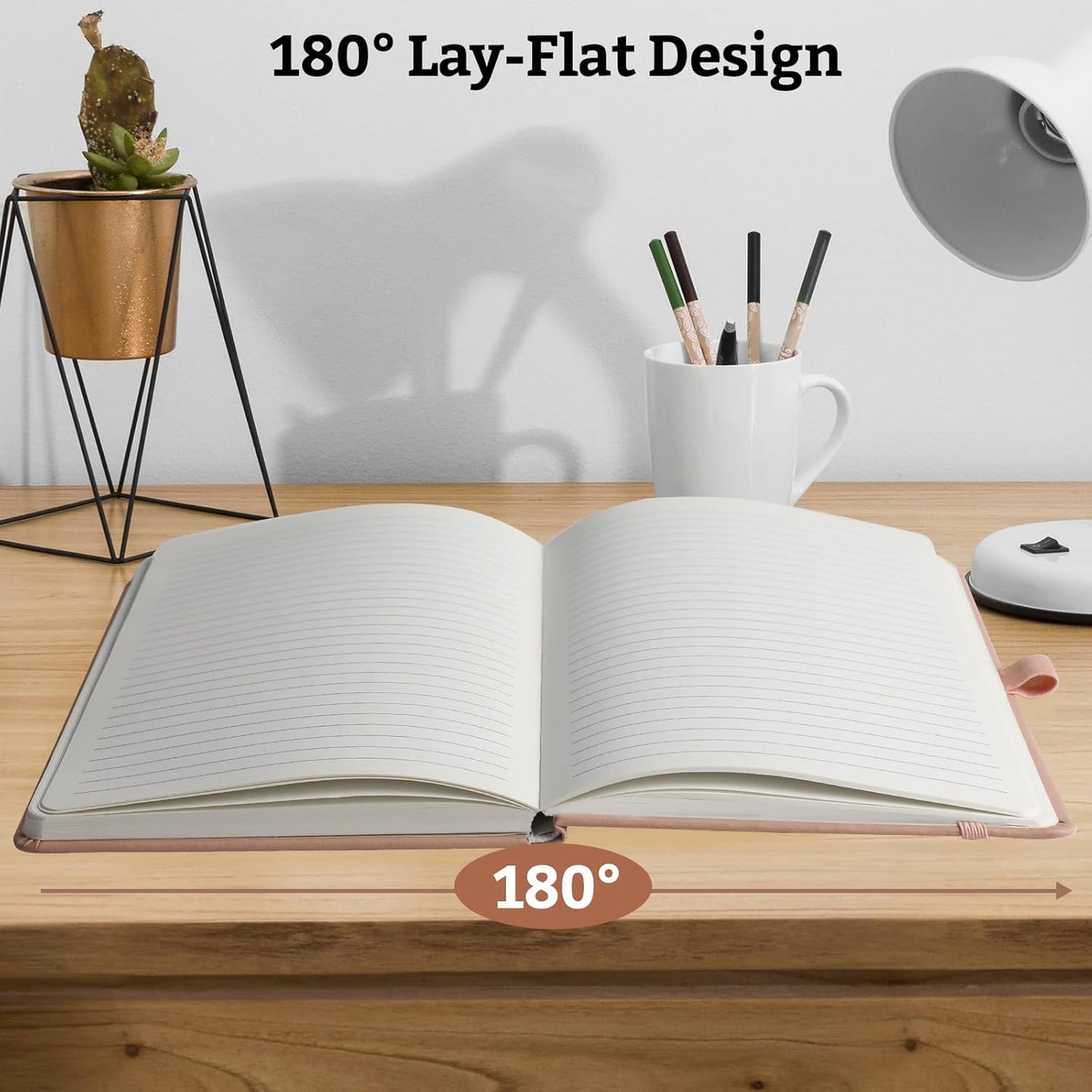 Hardcover Lined Bullet Dotted Journal Notebook, A5 140 192 Pages 100 120Gsm Paper College ruled for School,Work,Travel,and Daily Planning,5.7''*8.3'' (2, Blush, A5 Lined)
