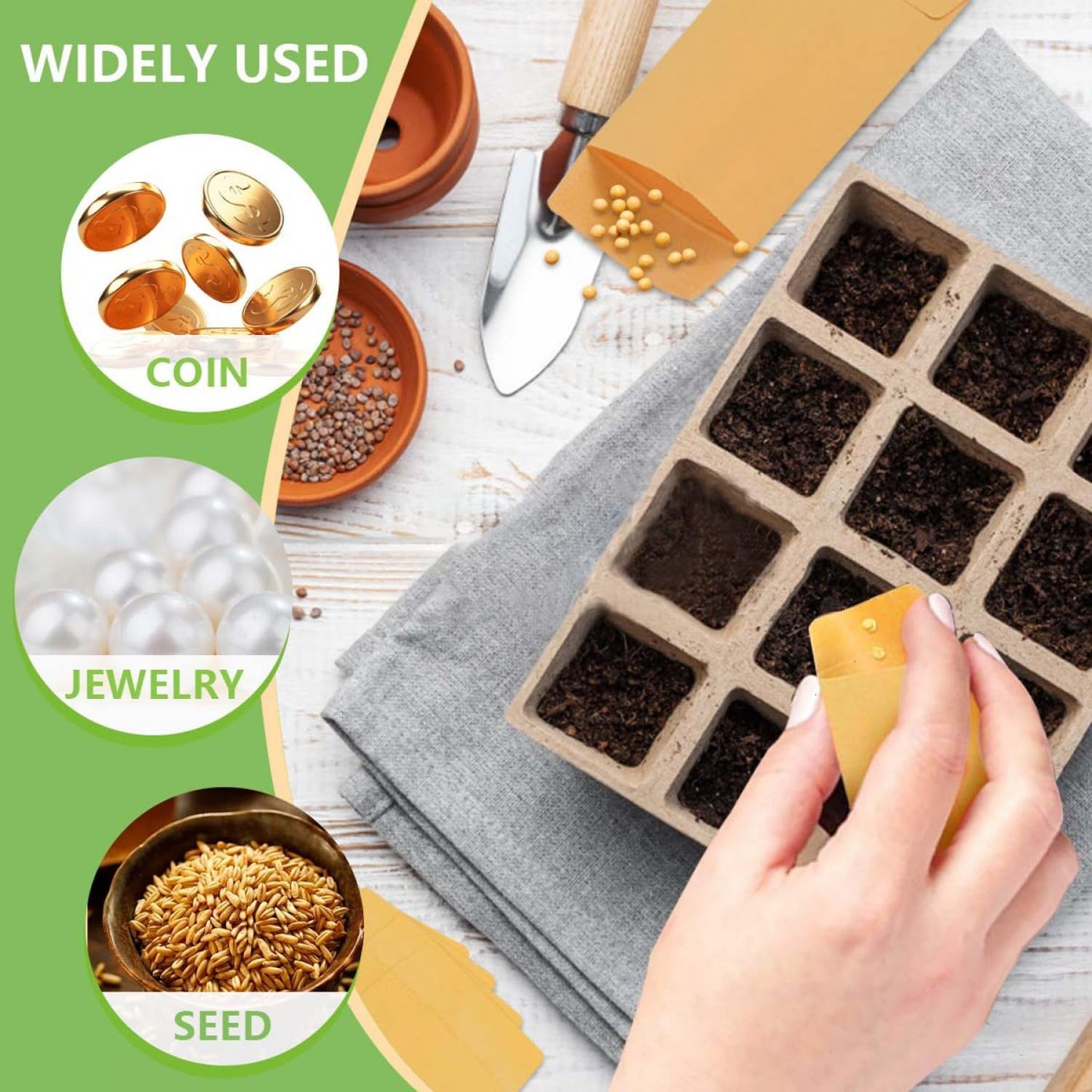 SenseYo 300 Pack Small Coin Seed Mini Tip Envelopes for Coin, Cash, Key, Seed with Gummed Flap, 2.25" x 3.5"