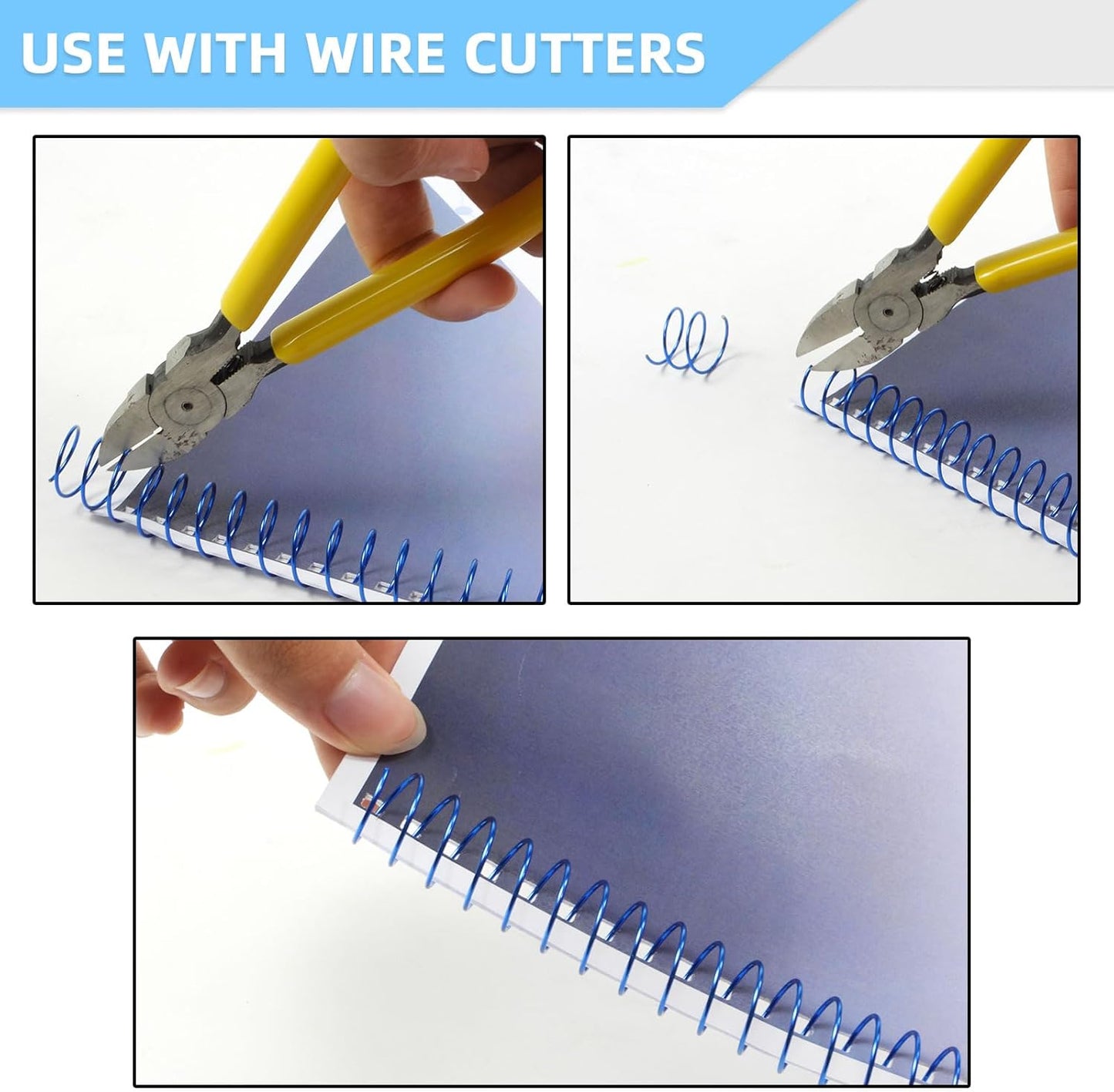 RAYSON 15.9mm Spiral Wire Coil Binding, 3:1 Pitch, 5/8" Metal Coils Spiral Binding 140 Sheets Capacity, Multicolor Color & Pack of 100