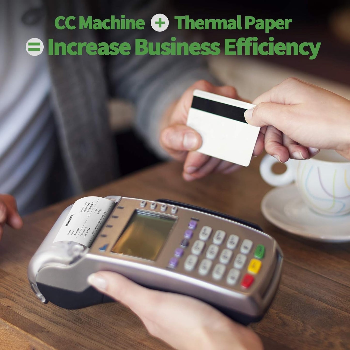 Munbyn 2.25 x 50ft Thermal Receipt Rolls (10), BPA-Free, Fits 58mm POS & Square Terminals