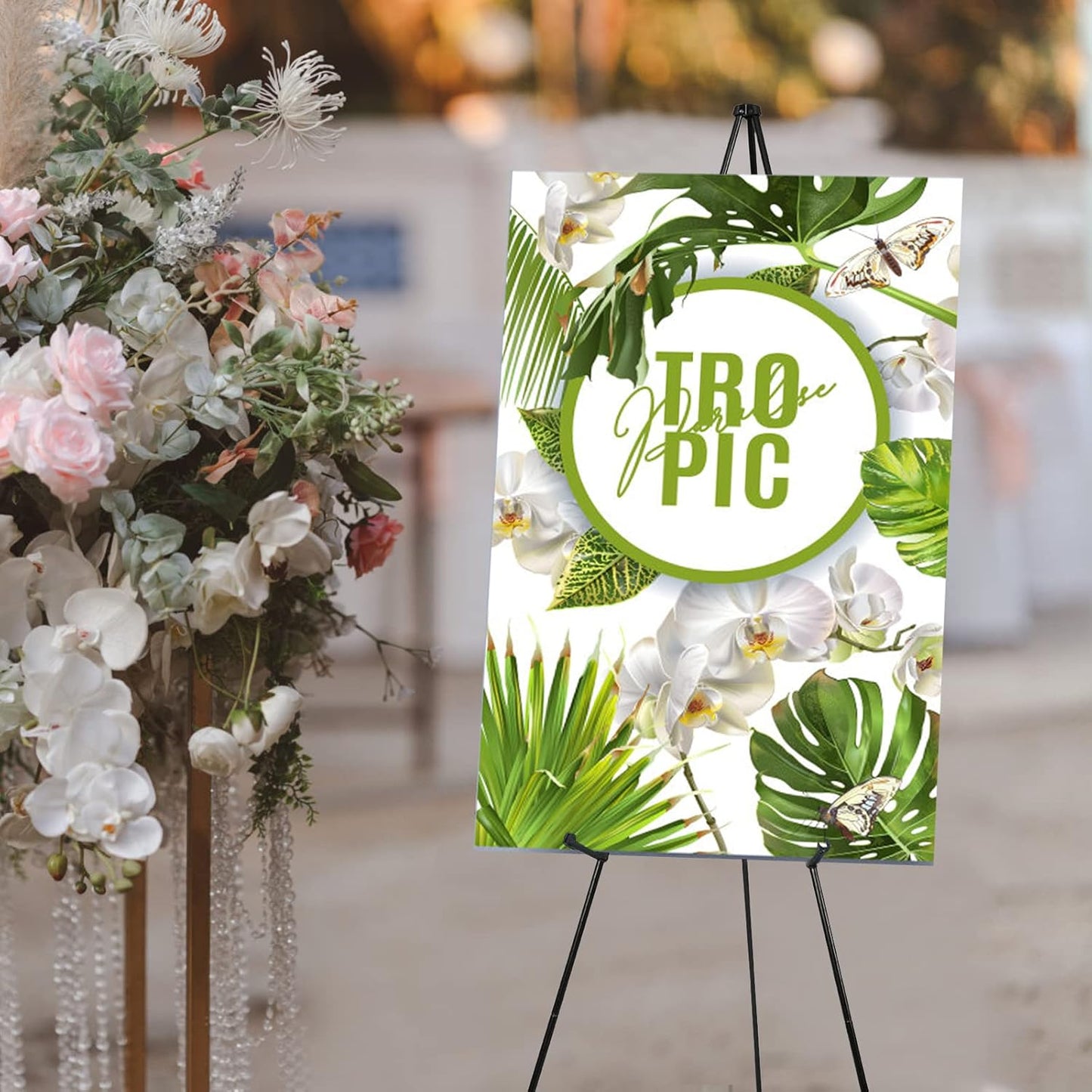 1PCS Black Easel Stand for Wedding Sign Stand, 66 Inch Lightweight Adjustable Art Easel Stand for Display, Tripod Poster Easel for Painting, Wedding Sign Floor Stand with Portable Bag