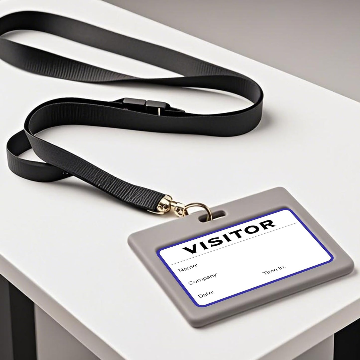 Visitor Pass Stickers – 300 Writable Name Tag Labels, 2 x 3 Inch, Self-Adhesive Identification Badges for Office, School, Events (300Pcs-White)