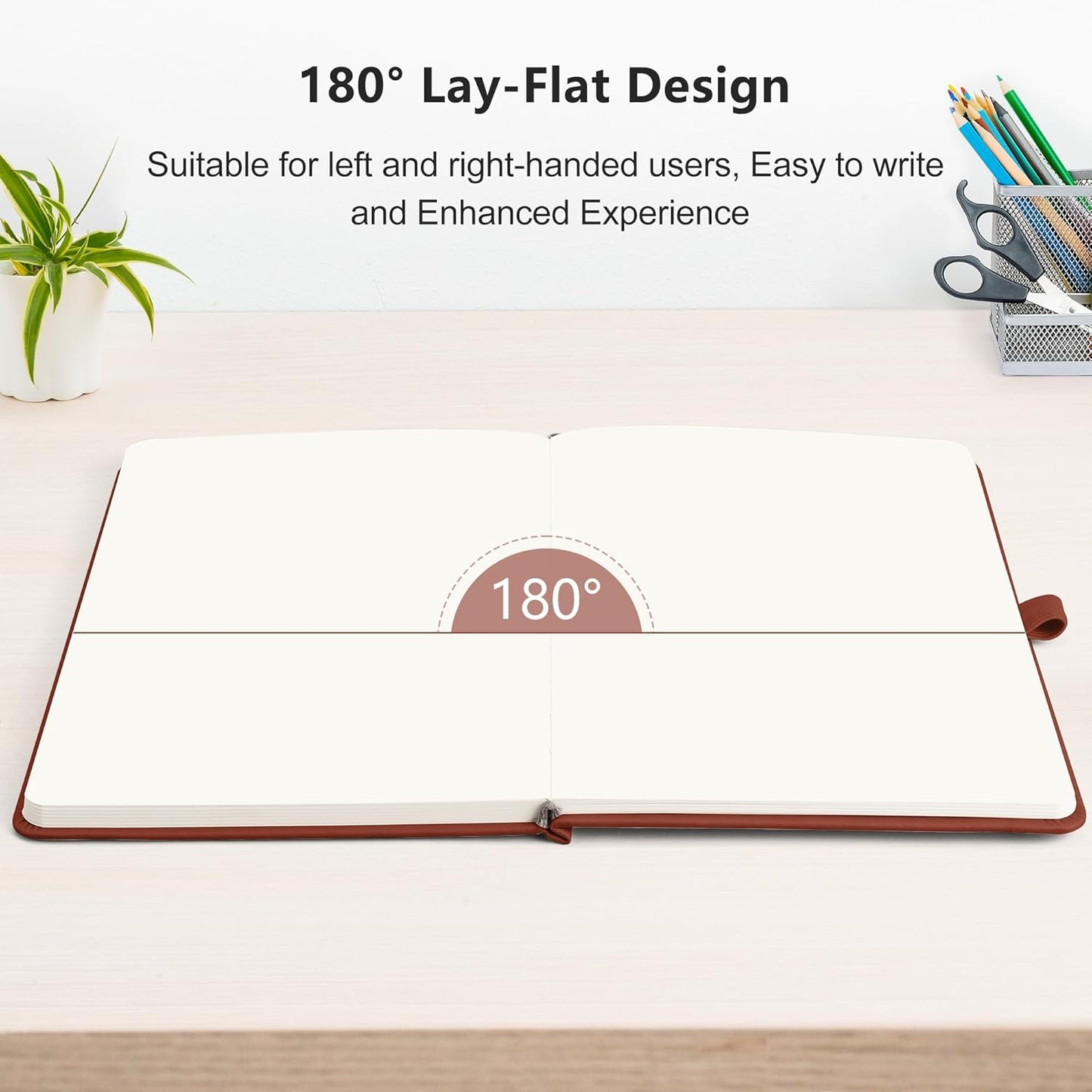 RETTACY Blank Journal Notebook, 2-Pack, 192 Pages per Pack, A5 Medium Size (5.7'' x 8.3''), Leather Hardcover, 100 GSM Thick Paper, for Sketching, Drawing, Painting (Black & Brown)
