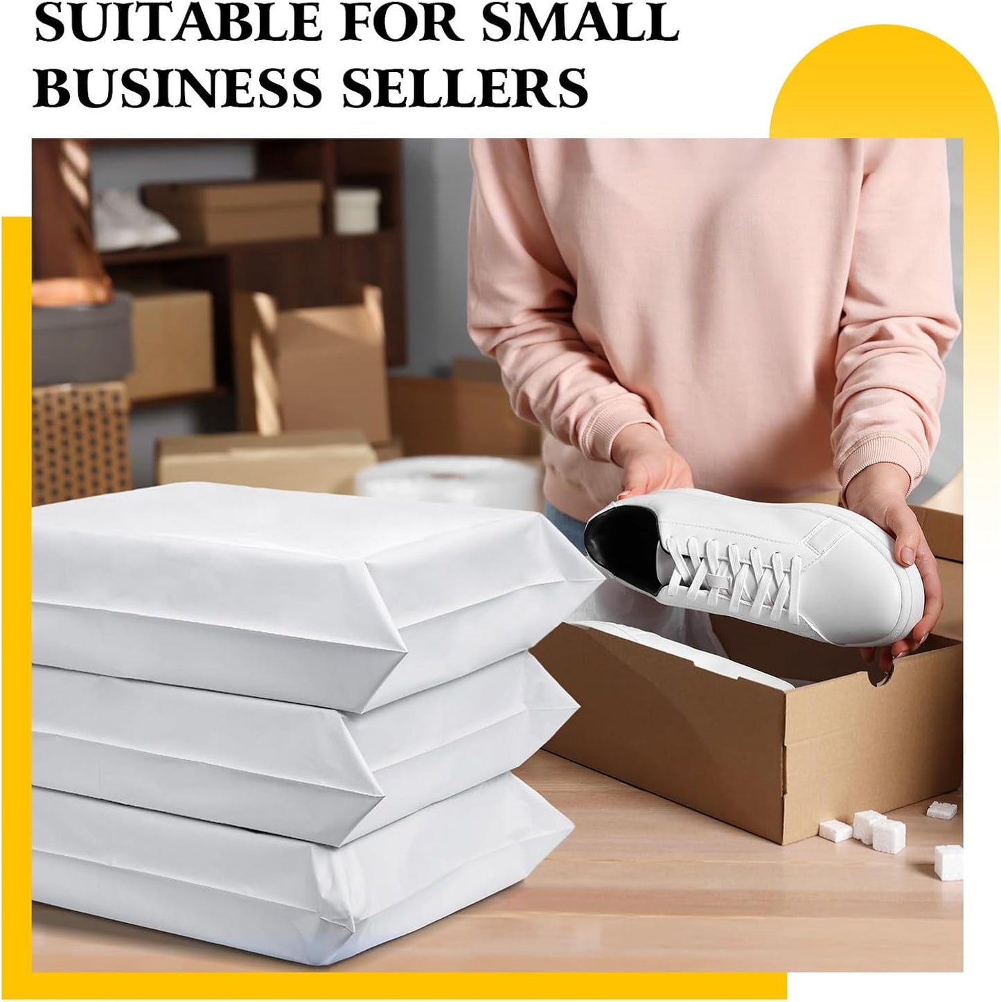 Metronic Large Poly Mailers 17.7x22” 50 Pack Bulk,Shipping Bags for Clothes,Strong Self Adhesive Shipping Envelopes for Small Business,Waterproof Mailing Envelopes for Packaging White