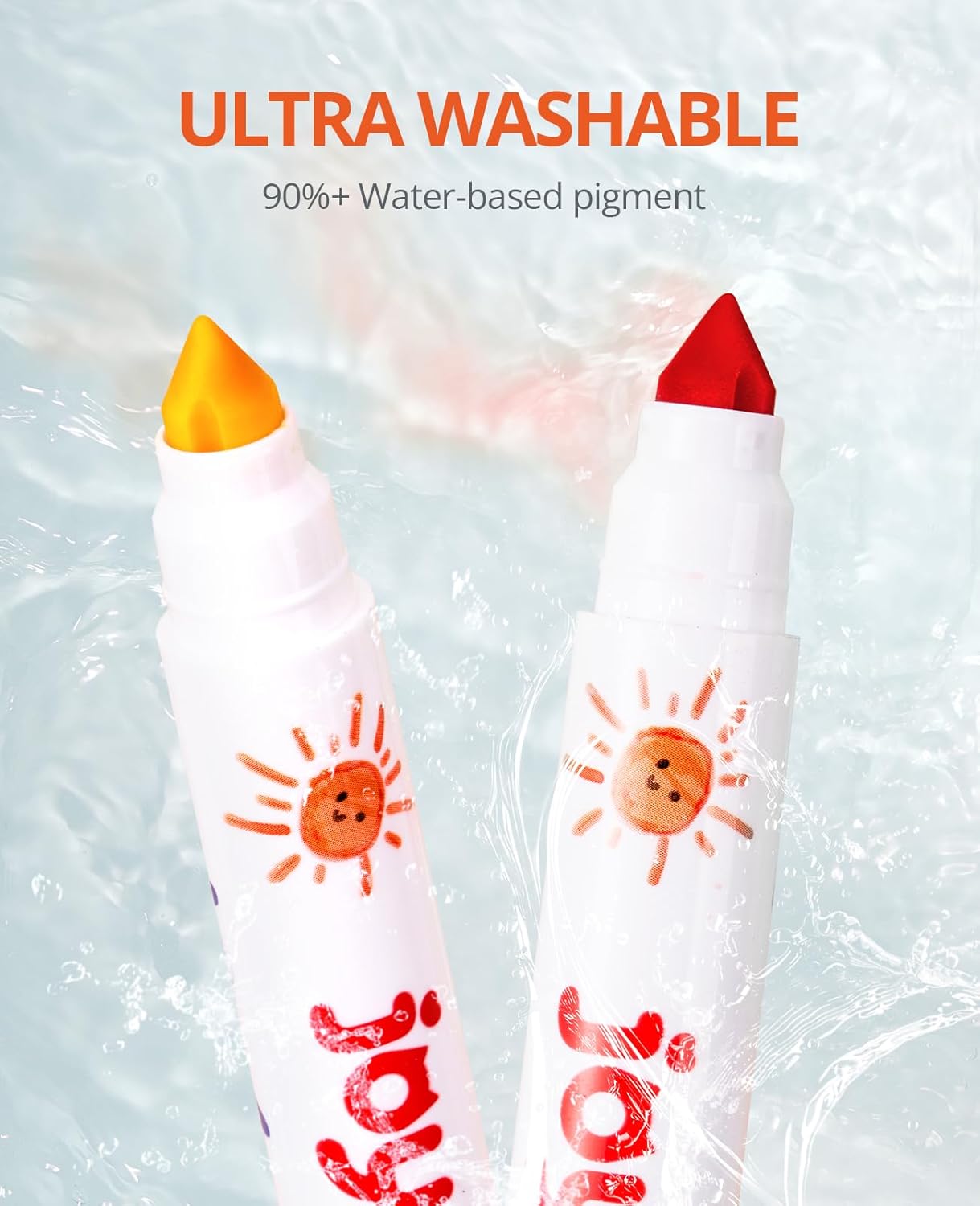 JoyCat 48 Count Washable Markers for Kids, 48 Colors Washable Markers Set with Carrying and Storage Case, Coloring Marker Bulk for Boys Girls, School Classroom Supplies