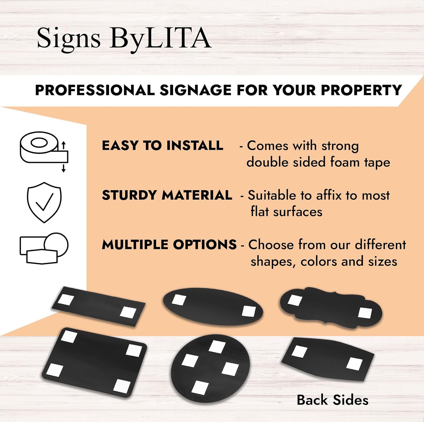 Signs ByLITA Standard Office Sign - Professional Business Signage - Easy to Install (Light Grey/Burgundy) - Medium 10 Pack