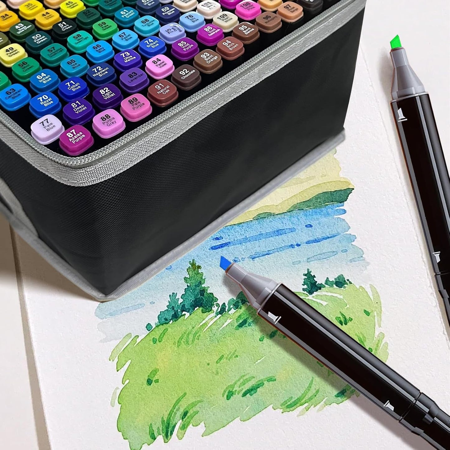 262-Color Dual-Tip Alcohol Markers Set with Shoulder Bag - Alcohol-Based Art Markers for Coloring, Drawing & Sketching -Gift for Kids, Teens, Artists