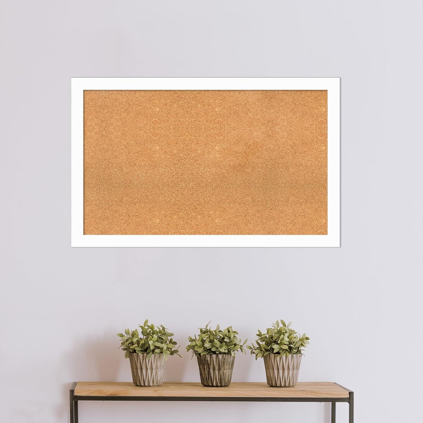 Amanti Art Natural Cork Board for Wall, 27x43 Vision Board with White Frame, Large Corkboard Office Decor for Home Organization, Casual Corkboard Pinboard to Display Items for Home Organization in