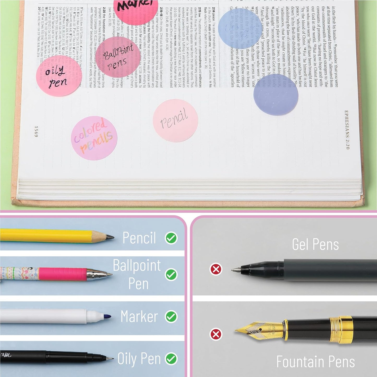 Mr. Pen- Transparent Sticky Note Set, 560Sheets, Colorful, Round Transparent Sticky Notes Set