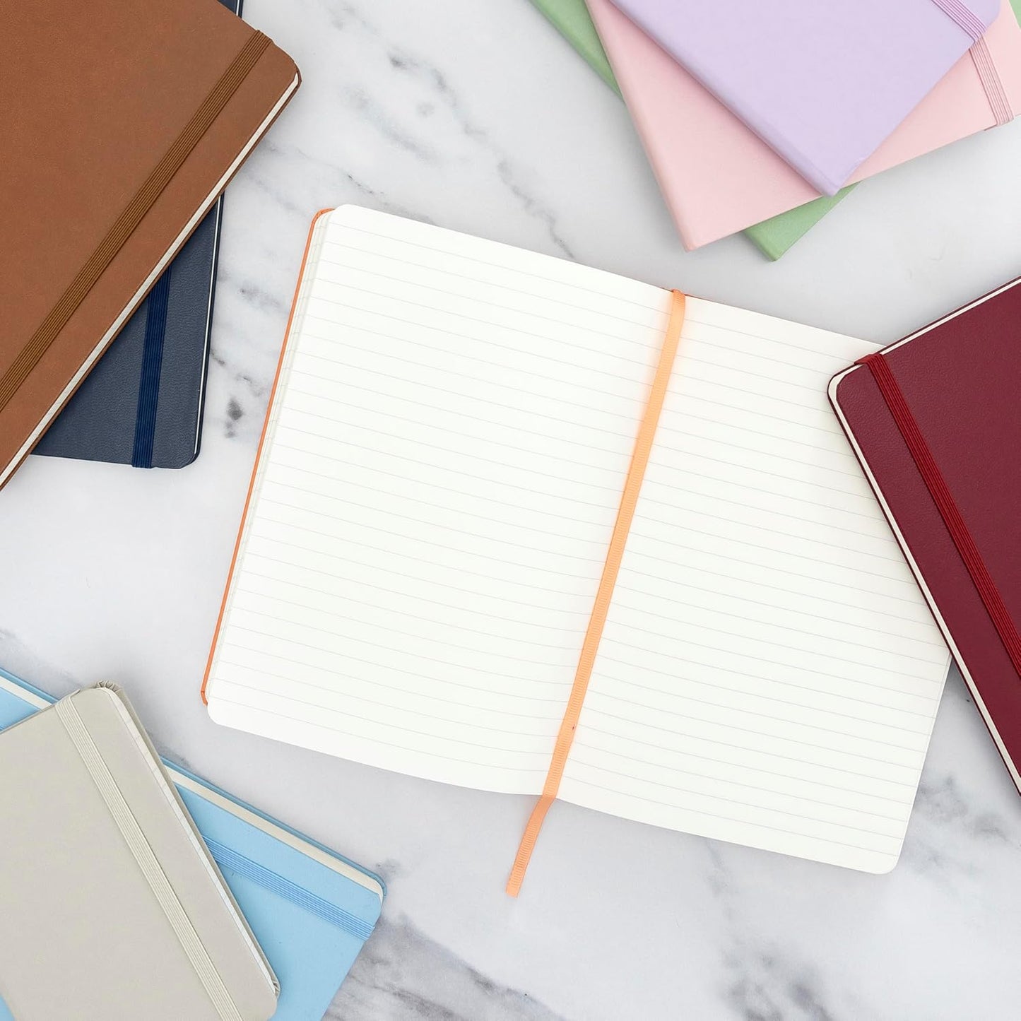 PAPERAGE Lined Journal Notebook, (Red), 160 Pages, Medium 5.6 in x 8 in - 100 GSM Thick Paper – Hardcover Journaling Notebook for Work, School & Note Taking