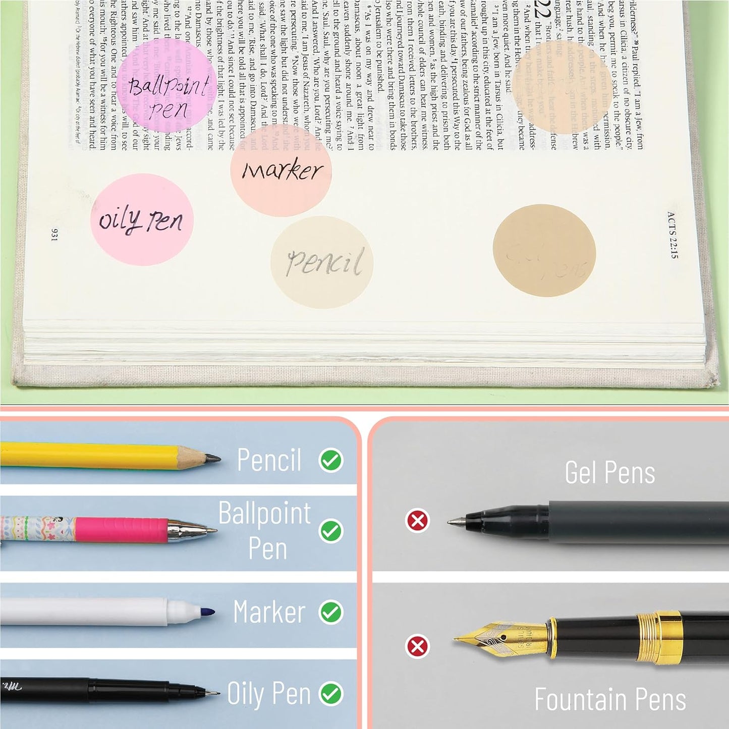 Mr. Pen- Transparent Sticky Note Set, 1120Sheets, Colorful, Round Transparent Sticky Notes Set