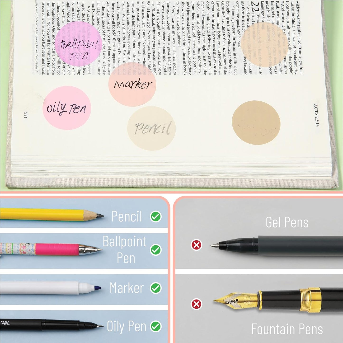 Mr. Pen- Transparent Sticky Note Set, 560Sheets, Colorful, Round Transparent Sticky Notes Set