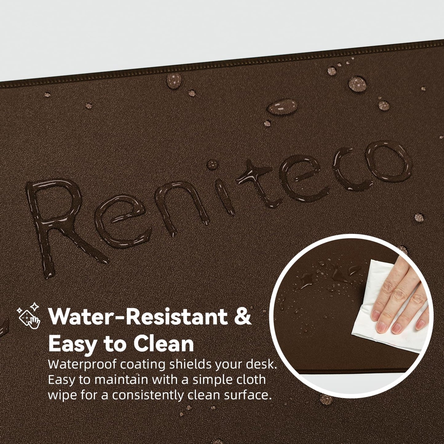 Waterproof Large Gaming Mouse Pad with Durable Stitched Edges, Non-Slip Rubber Base, Grainy Jacquard Mouse Mat Desk Pad for Home Office Gaming, 15.74"x35.43"x0.12", Coffee