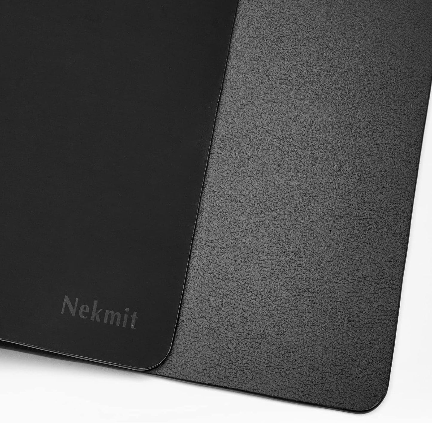 Nekmit Leather Desk Blotter Pad 17 x 12 Inches, Flat, Non-Slip, Waterproof, Black