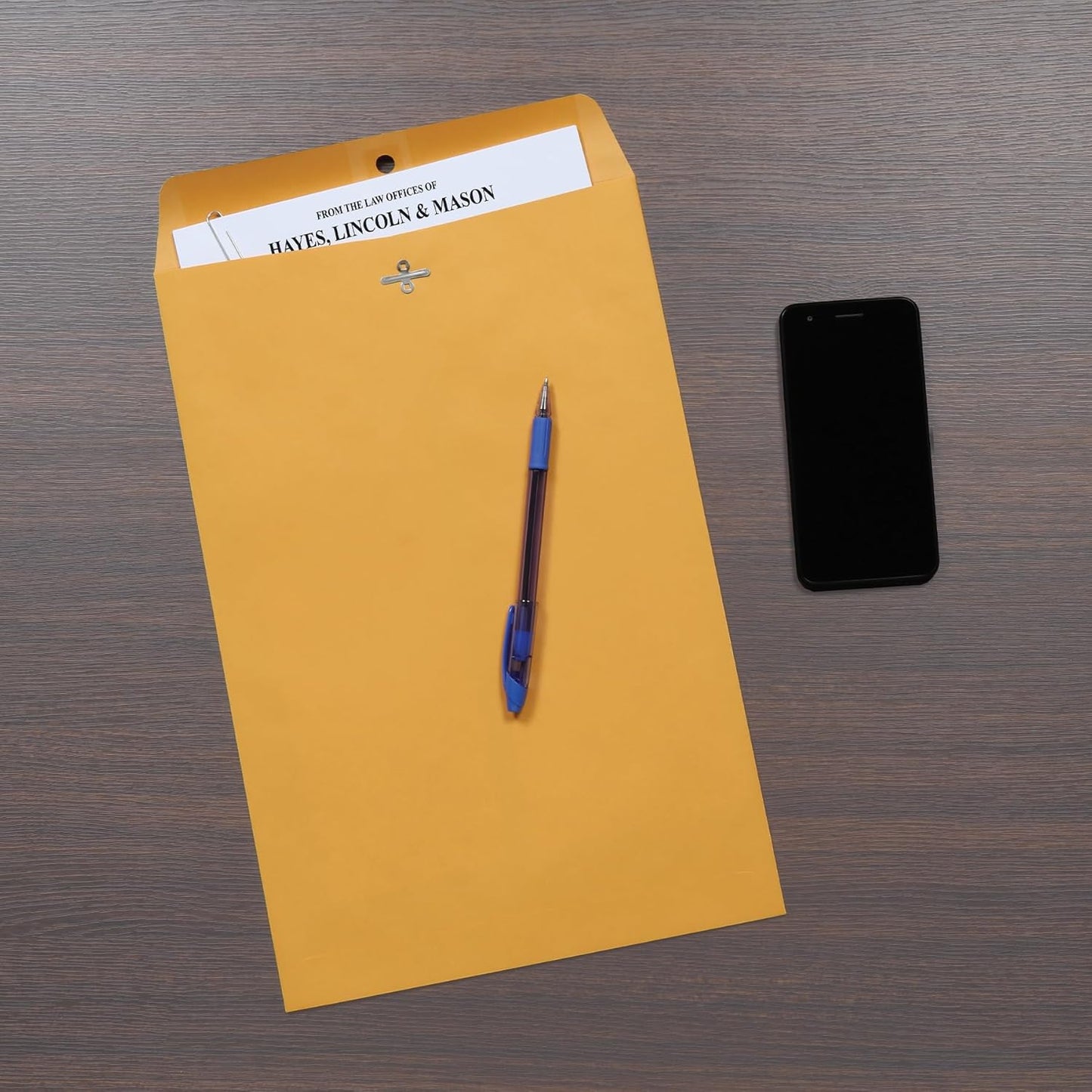 Quality Park 10 x 15 Clasp Envelopes, Clasp and Gummed Closures for Storing or Mailing, Heavy-Duty 32 lb Kraft Paper, 100 per Box (QUA37798)