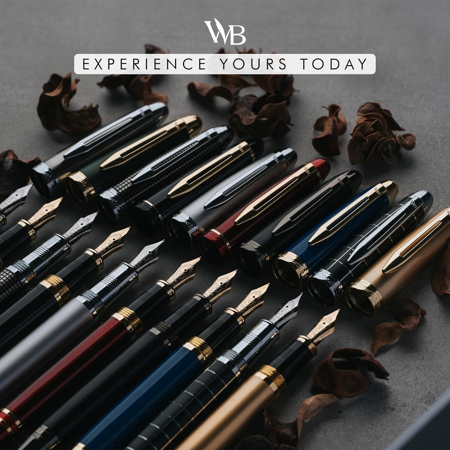 Wordsworth & Black Majesti Fountain Pen-(Black Checked), Luxury Case, Stainless Steel; Medium Nib- Ink Cartridges, Refillable Ink Converter-Calligraphy Pen-Best Business Gift Set for Men & Women