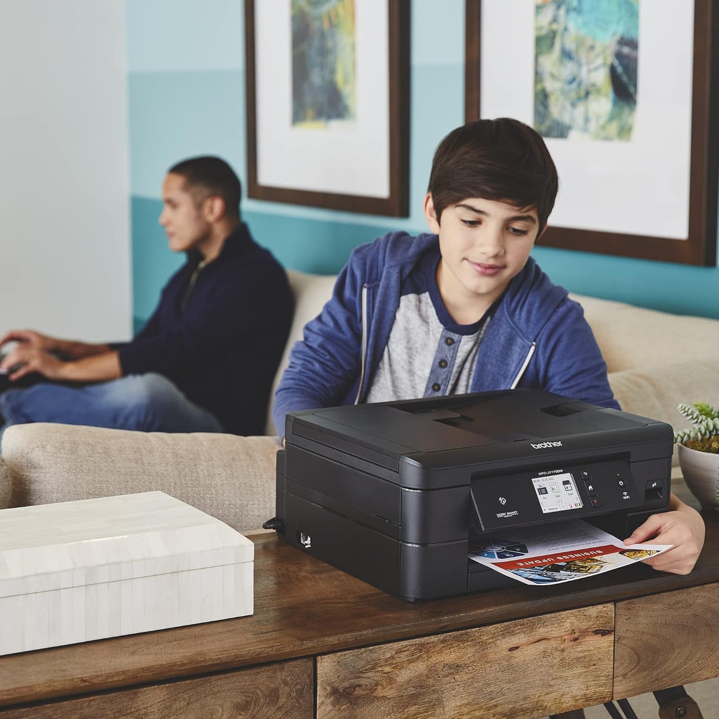 Brother MFC-J1170DW Wireless Color Inkjet All-in-One Printer, NFC One-Touch Print, Duplex, Cloud Print & Scan, Mobile App Control, 2.7" Touchscreen, Works with Alexa