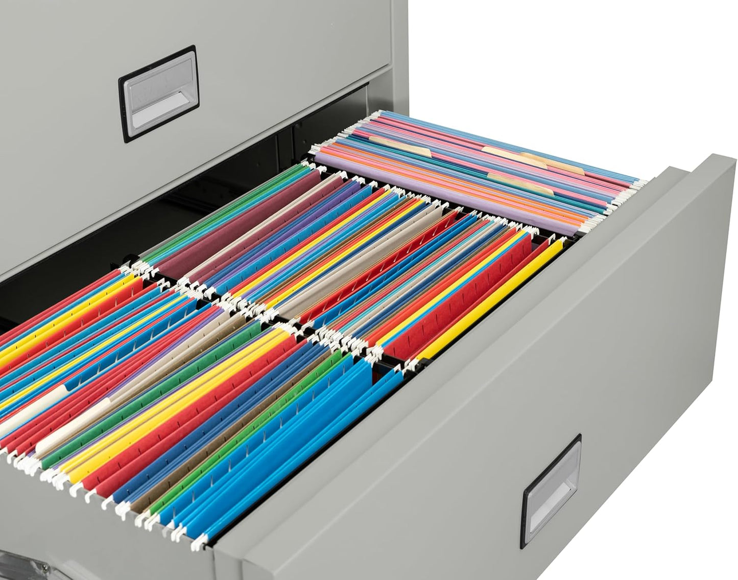 38 inch Wide 3-Drawer Lateral Fireproof File Cabinet – Legal and Letter Size Filing – Key Lock – Water Resistant – Fire Safe and Impact Rated – Light Gray Finish – Model LAT3W38LG
