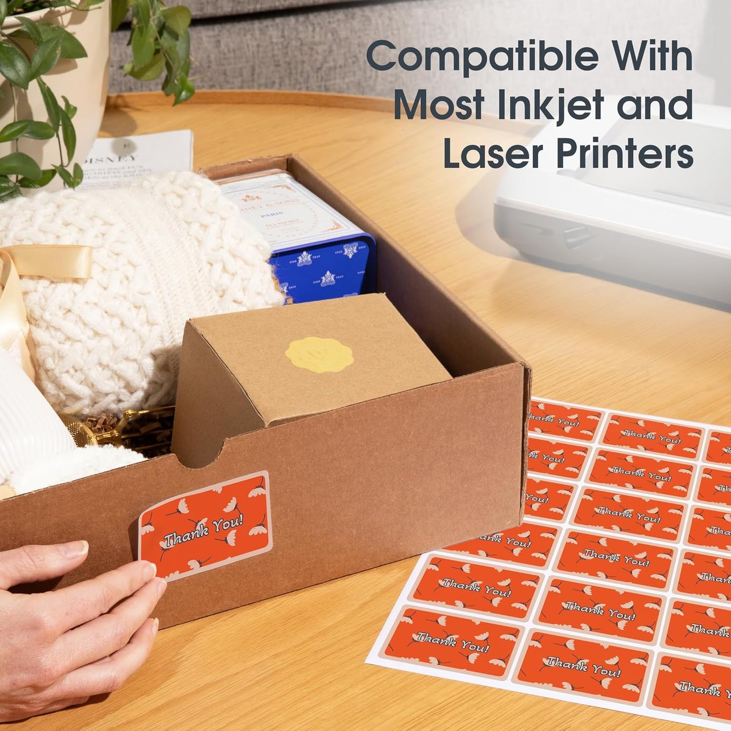 1 1/2" X 1" Matte White Printable Labels Compatible with Inkjet and Laser Printers - 500 Sheets, 25000 Total Paper Stickers for Return Addresses, UPC and EAN Barcodes - Spartan Industrial