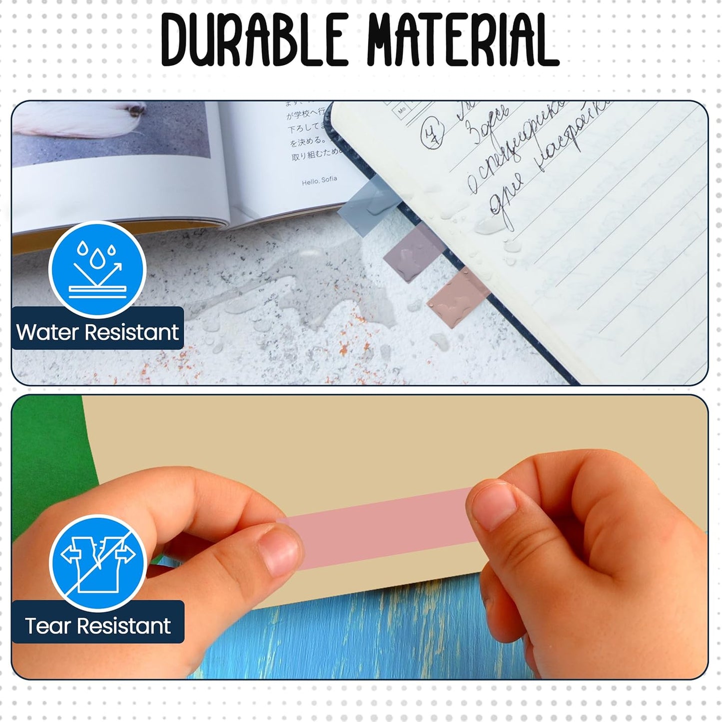 Essex Wares - 300 Pieces - Transparent Sticky Notes Tabs with Case - 5 Light Pastel Colors - 3 Cases - 1.8" x 0.4" - 60 Pieces - Pop Up Index Tabs - Book Flags for Annotating - Book Sticky Tabs