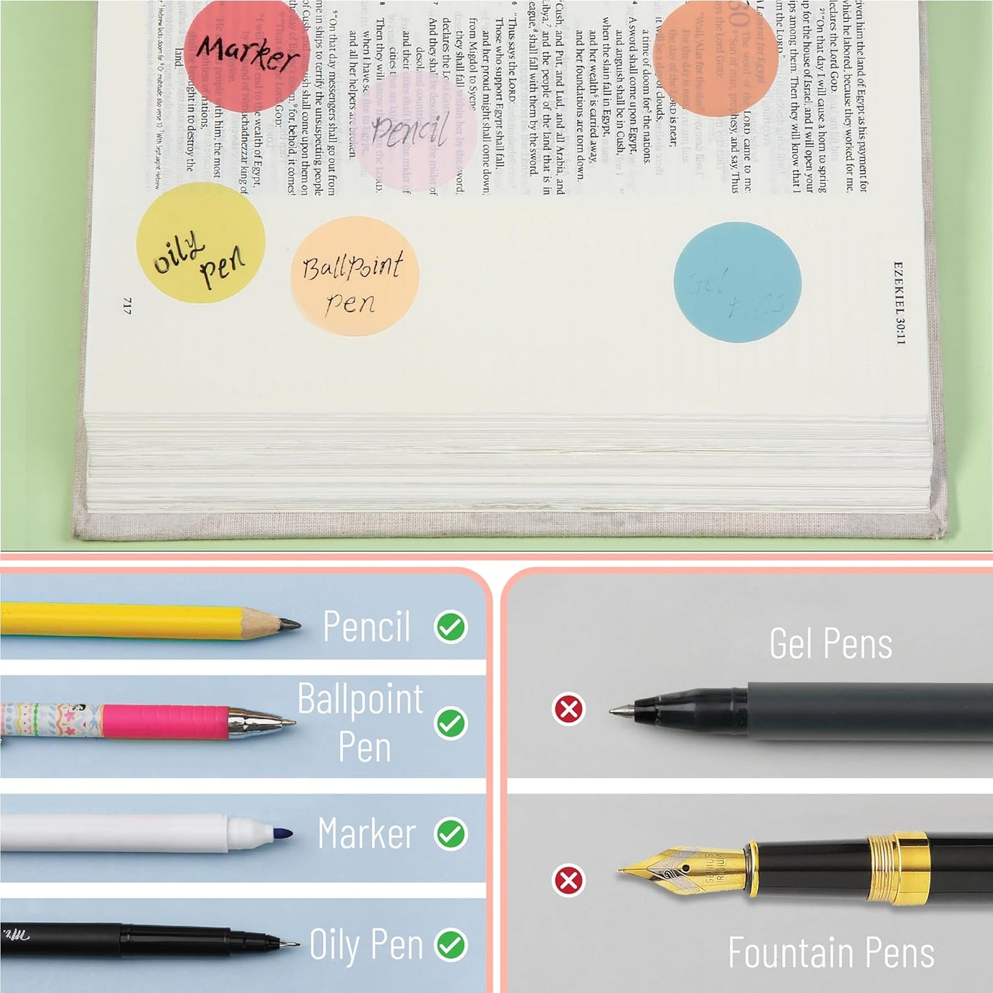 Mr. Pen- Transparent Sticky Note Set, 560Sheets, Colorful, Round Transparent Sticky Notes Set
